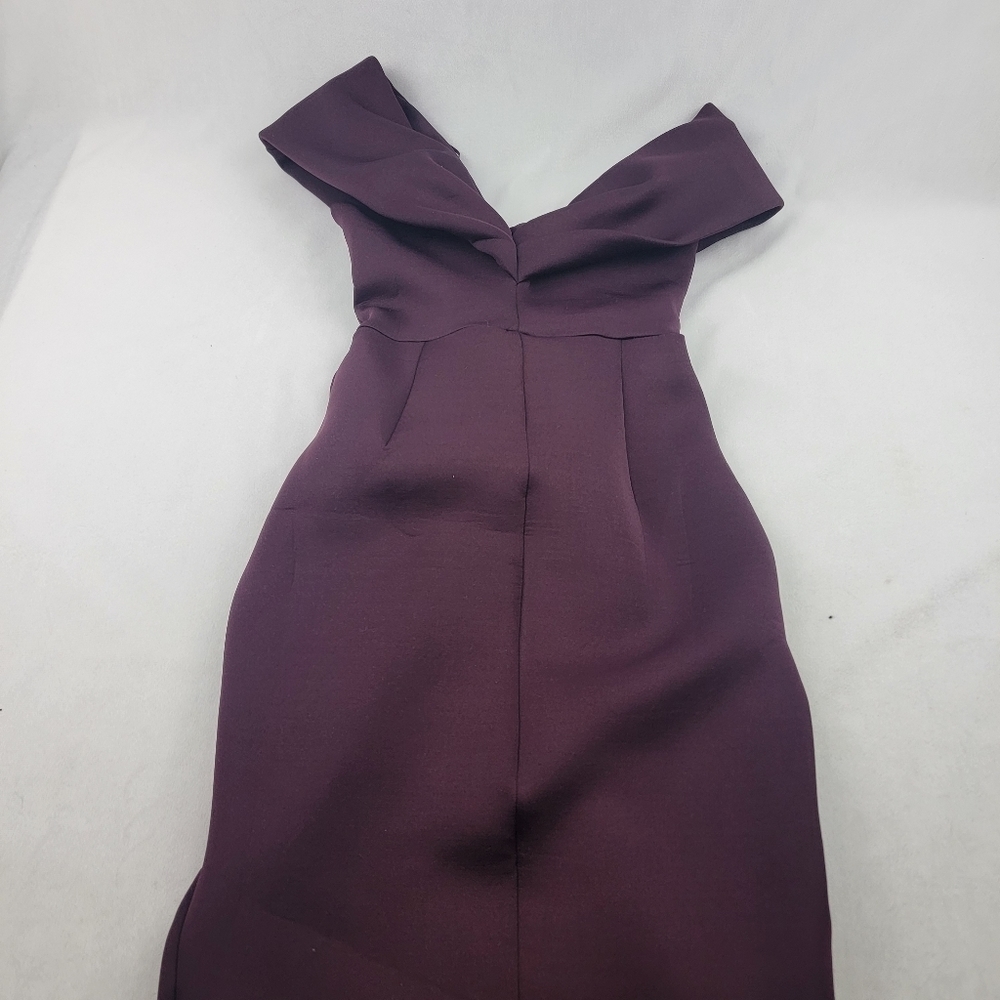 NWT Asos twist front off the shoulder high slit scuba midi dress - Picture 7 of 8